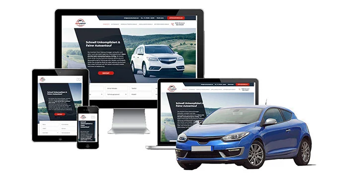 Ankaufseite mobil – Autoankauf Teupitz mit rotem PKW